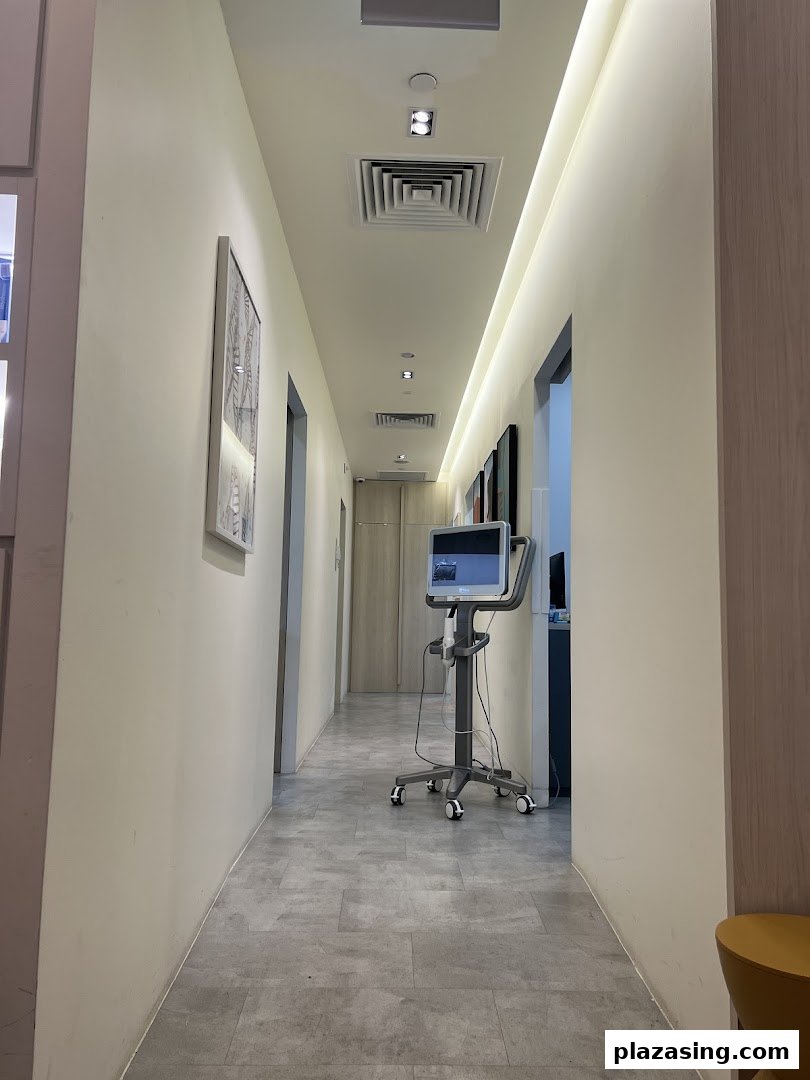 A clean, well-lit hallway inside Align Braces Clinic, featuring modern medical equipment.