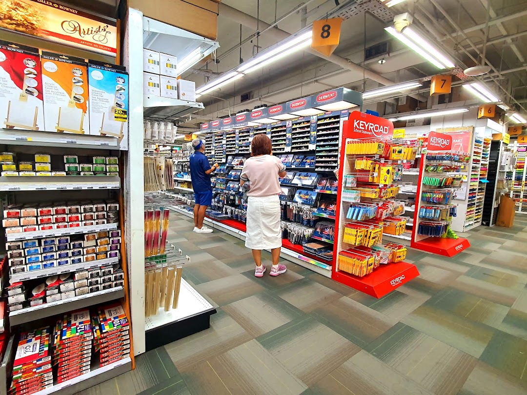 Customers browse aisles filled with a wide array of art supplies and stationery at Art Friend.