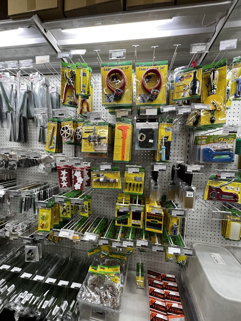 Shelves at Art Friend displaying a wide array of tools, hardware, and craft supplies for various creative projects.