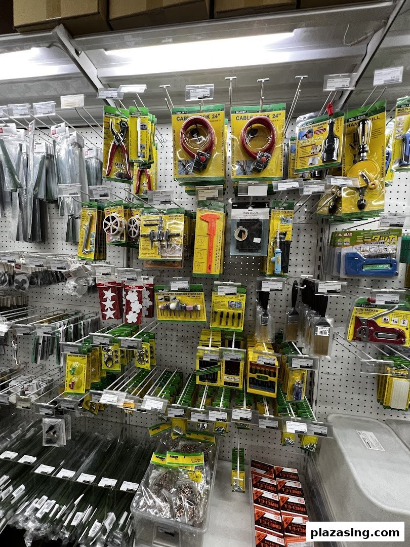 Shelves at Art Friend displaying a wide array of tools, hardware, and craft supplies for various creative projects.