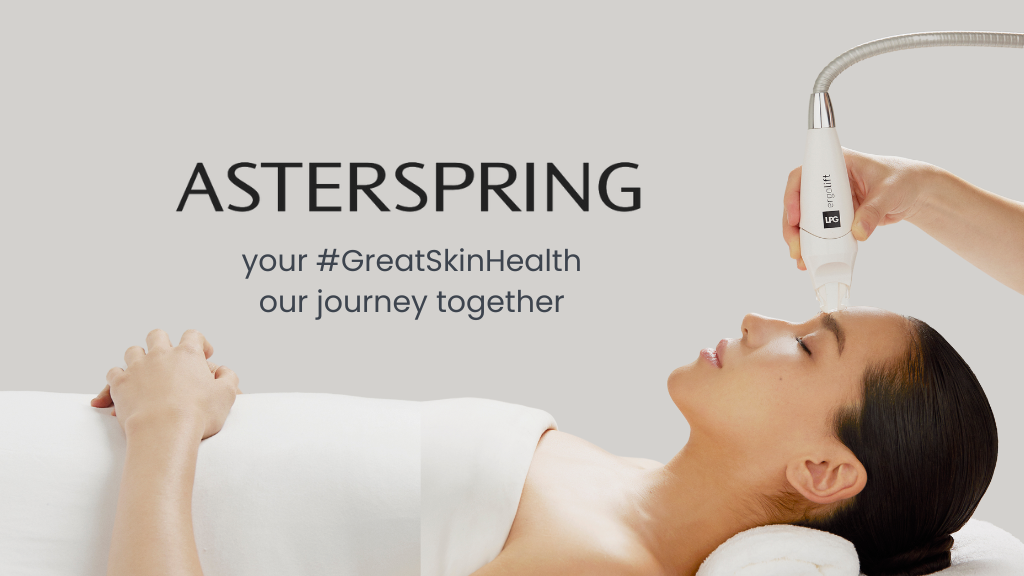 A person receiving a facial treatment with an 'ergolift LPG' device at AsterSpring.