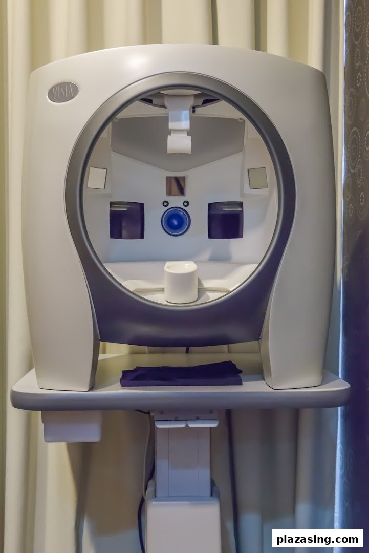 A close-up of a modern VISIA skin analysis machine used for detailed complexion assessment.