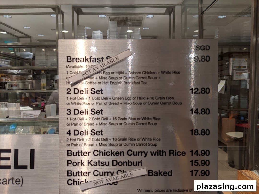 A detailed menu board displaying various food items and their prices at CafèMeal.