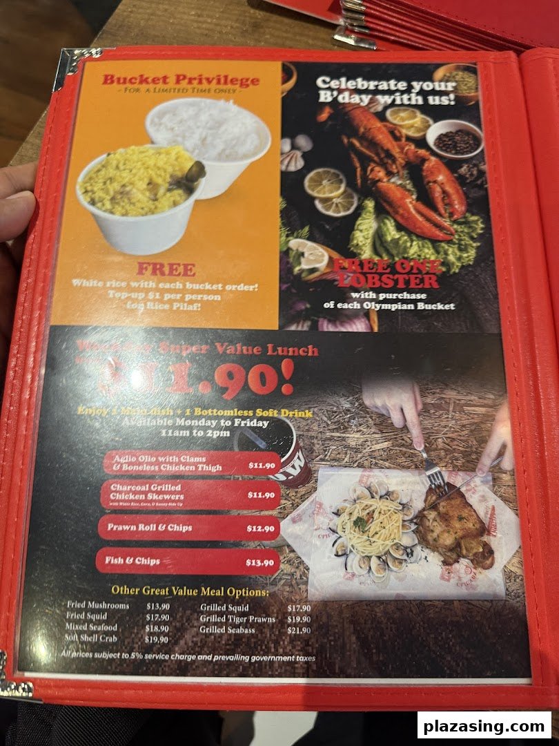 A detailed menu page showcasing lunch deals, value meals, and special offers.