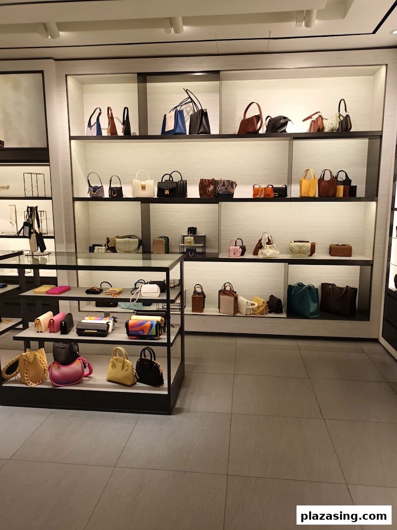 An interior view of CHARLES & KEITH showcasing a wide array of stylish handbags and accessories on display shelves.