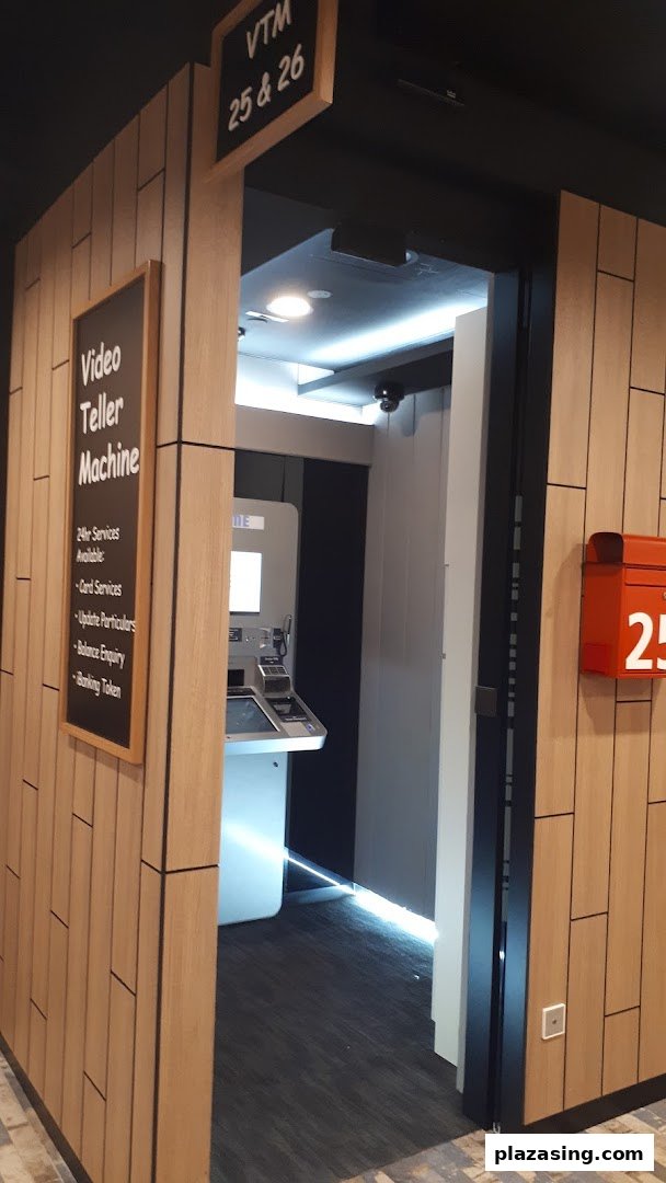 An interior view of the DBS Video Teller Machine (VTM) area, offering 24-hour banking services.