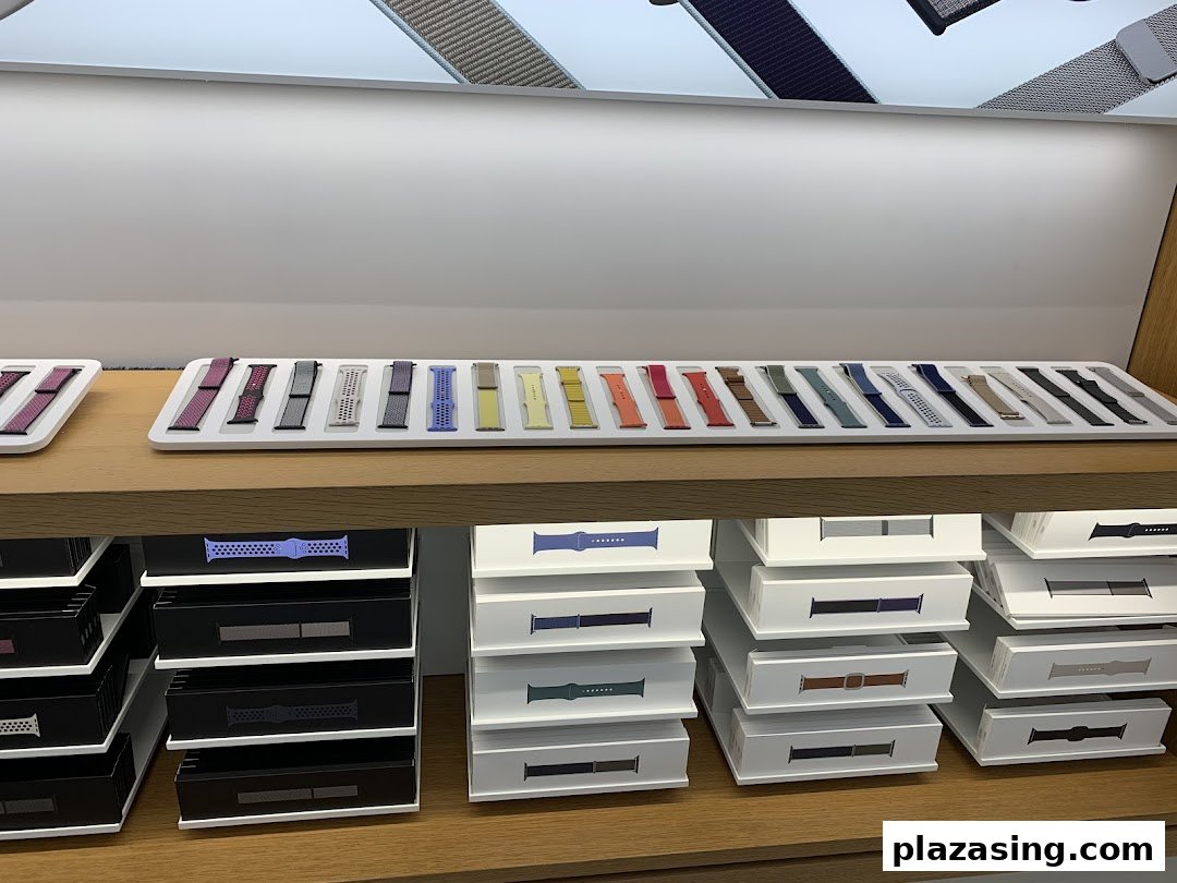 A vibrant display of Apple Watch bands in various colors and styles at iStudio.