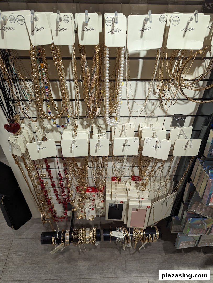 A vibrant display of Lovisa necklaces, bracelets, and other fashion jewelry, showcasing diverse styles.