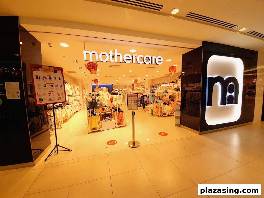 The brightly lit entrance of Mothercare, showcasing a wide range of baby and children's products.