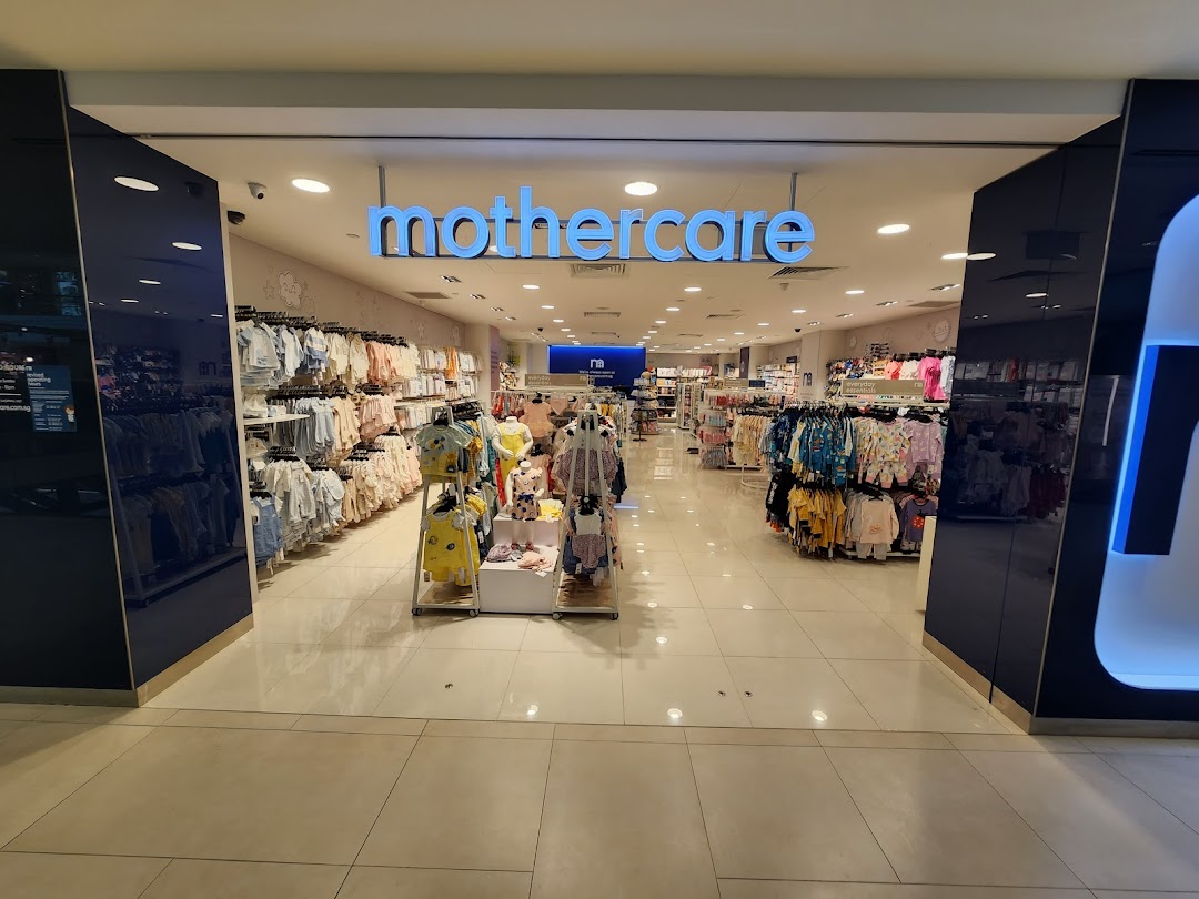 The inviting entrance of Mothercare, showcasing a wide array of baby and children's apparel.