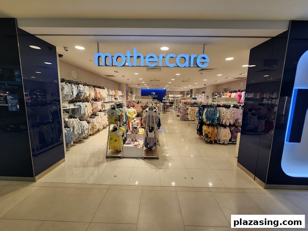 The inviting entrance of Mothercare, showcasing a wide array of baby and children's apparel.
