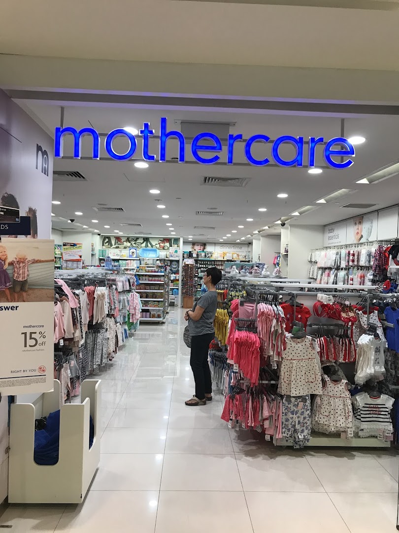 The Mothercare shop entrance at Plaza Singapura, showcasing a wide range of baby and kids' apparel and essentials.