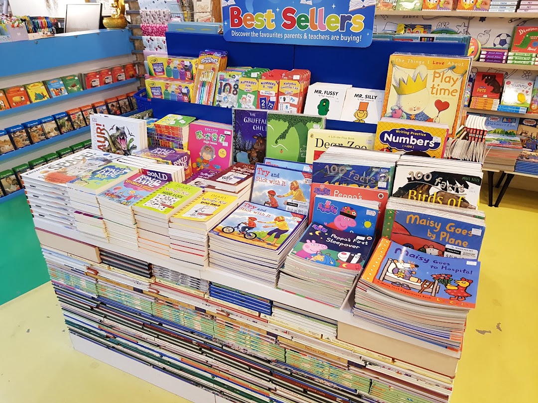 A vibrant display of children's books, featuring bestsellers and popular titles for young readers.