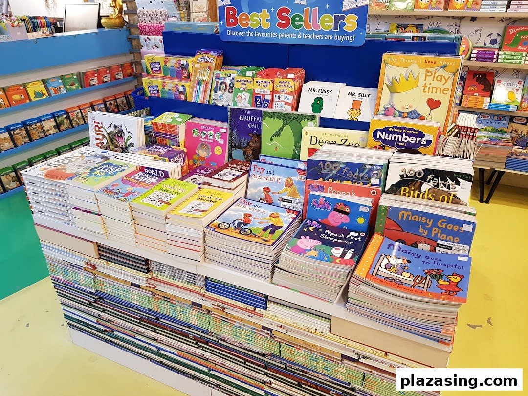 A vibrant display of children's books, featuring bestsellers and popular titles for young readers.