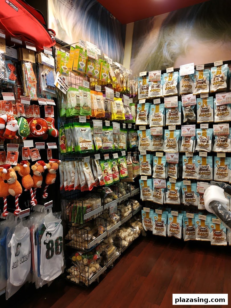 Interior view of Pet Lovers Centre, showcasing a wide array of pet food, treats, and accessories on display.
