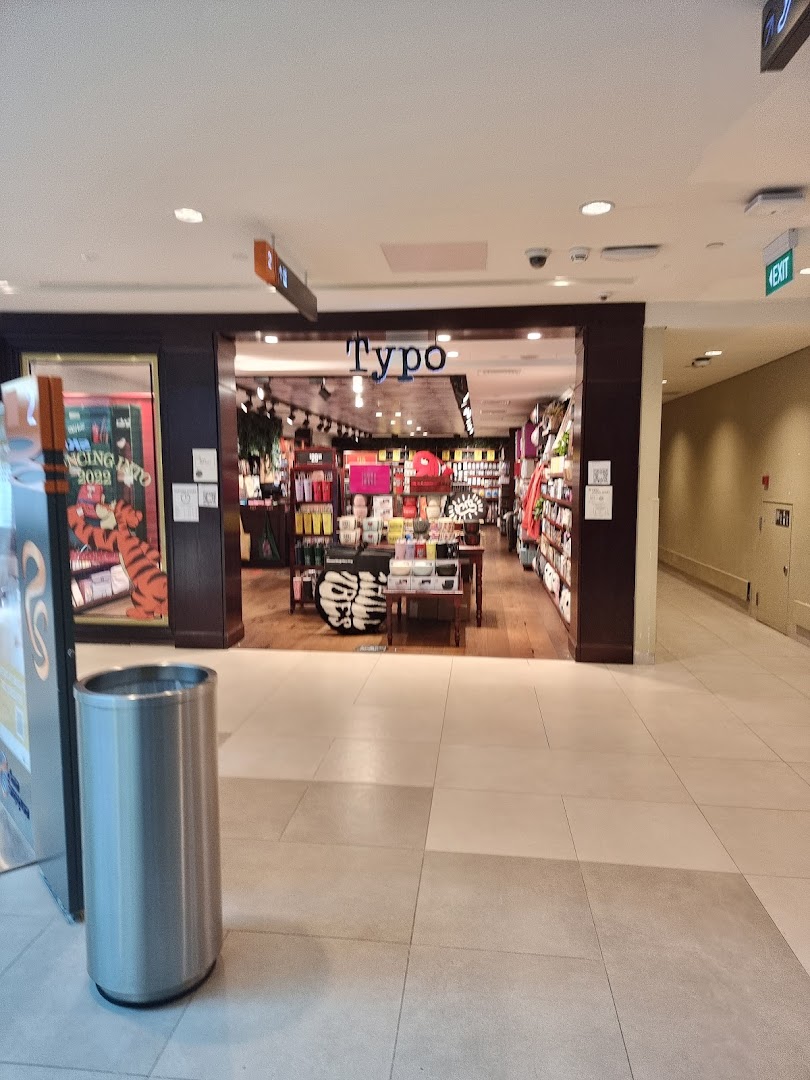 The inviting storefront of Typo at Plaza Singapura, showcasing its vibrant range of stationery and lifestyle products.