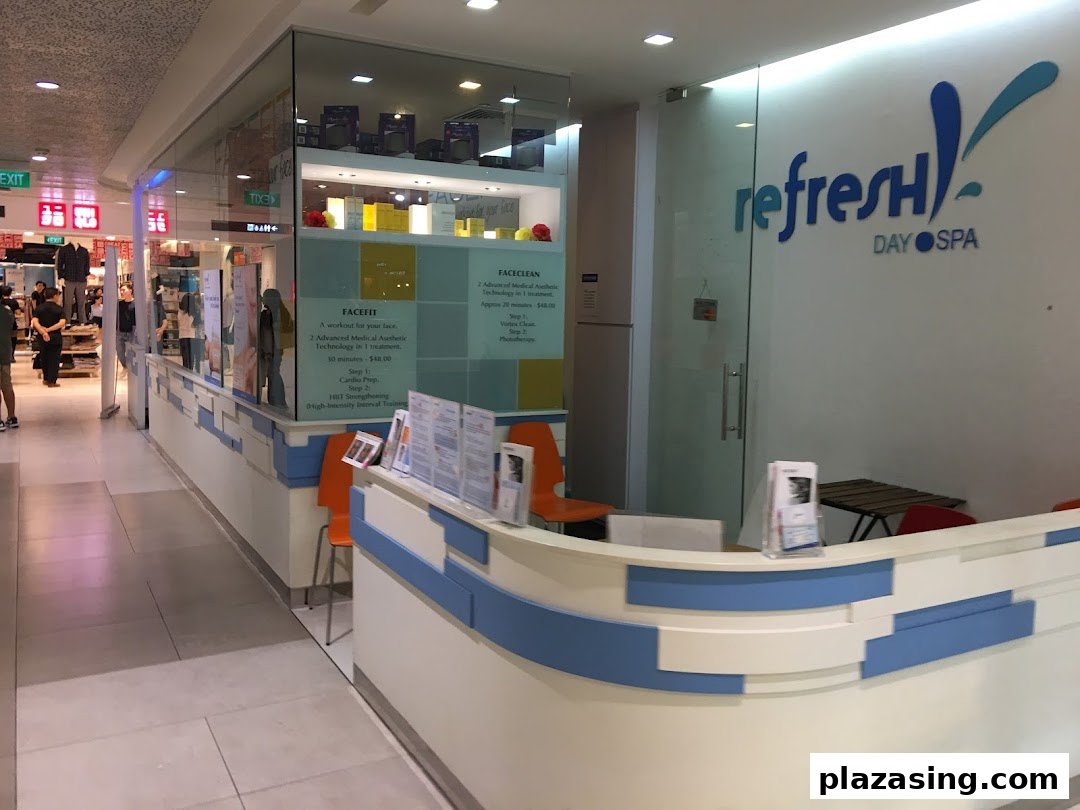 The inviting shop front of Refresh TCM Wellness, showcasing its reception area and service offerings.
