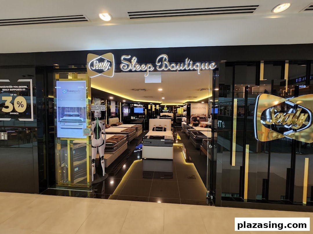 The inviting entrance of Sealy Sleep Boutique, showcasing a range of premium mattresses and sleep solutions.