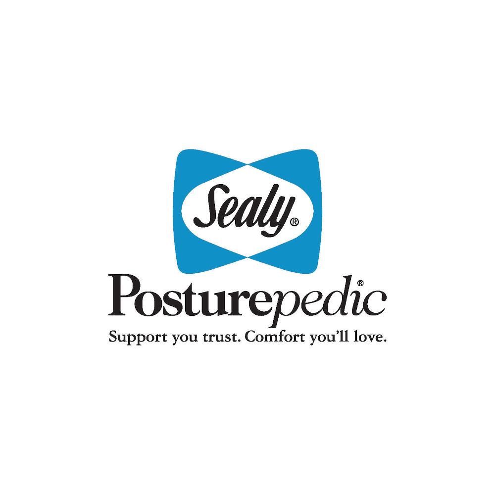 The Sealy and Posturepedic logos are displayed with the slogan 'Support you trust. Comfort you'll love.'