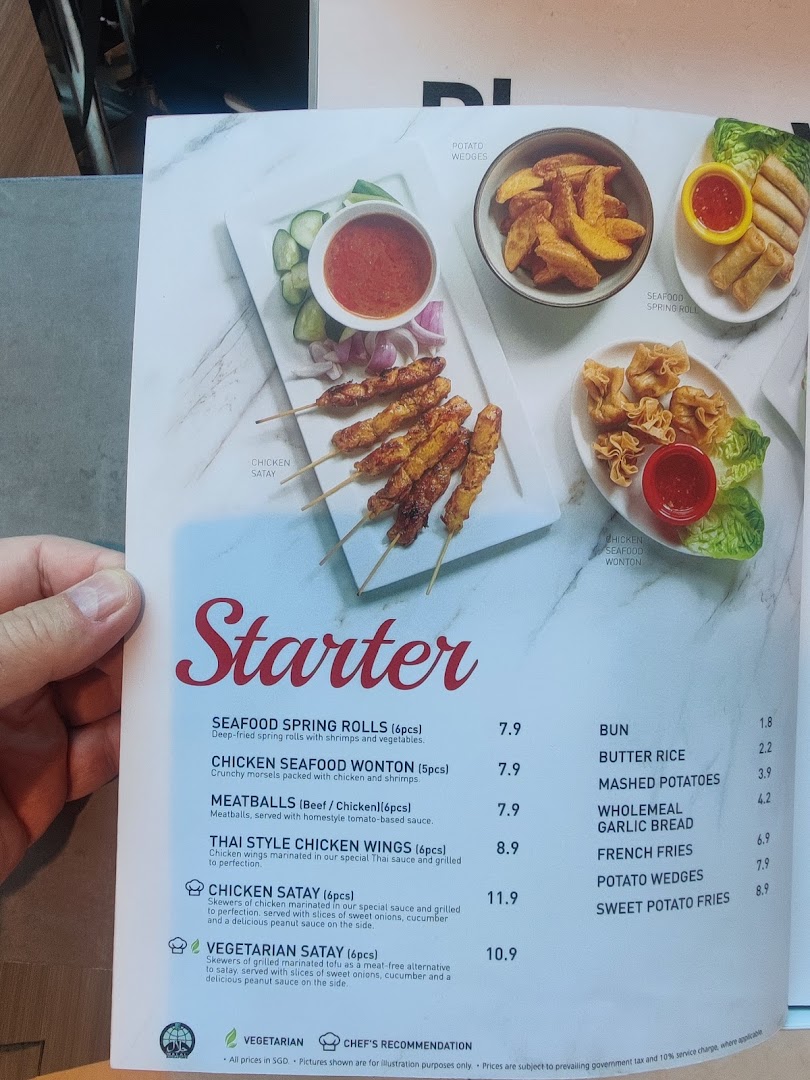 A close-up view of Secret Recipe's menu, featuring a variety of appetizers and sides with prices.