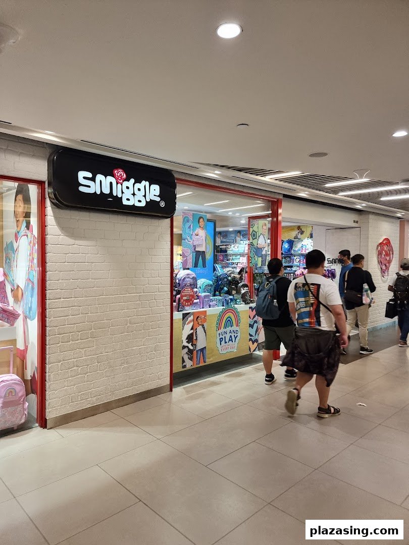 The vibrant Smiggle shopfront with its distinctive logo and colorful displays, attracting shoppers in a mall.