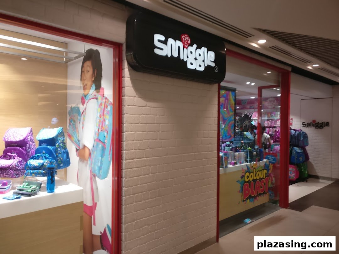 The vibrant Smiggle shop entrance showcasing colorful stationery, bags, and accessories.