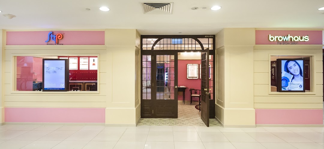 Exterior view of Strip Ministry of Waxing and Browhaus The Brow Salon.