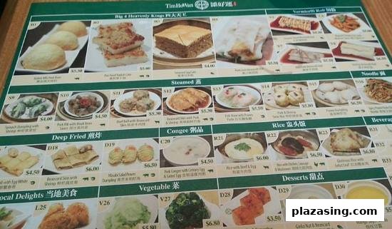 A comprehensive menu from Tim Ho Wan, featuring various dim sum categories and prices.