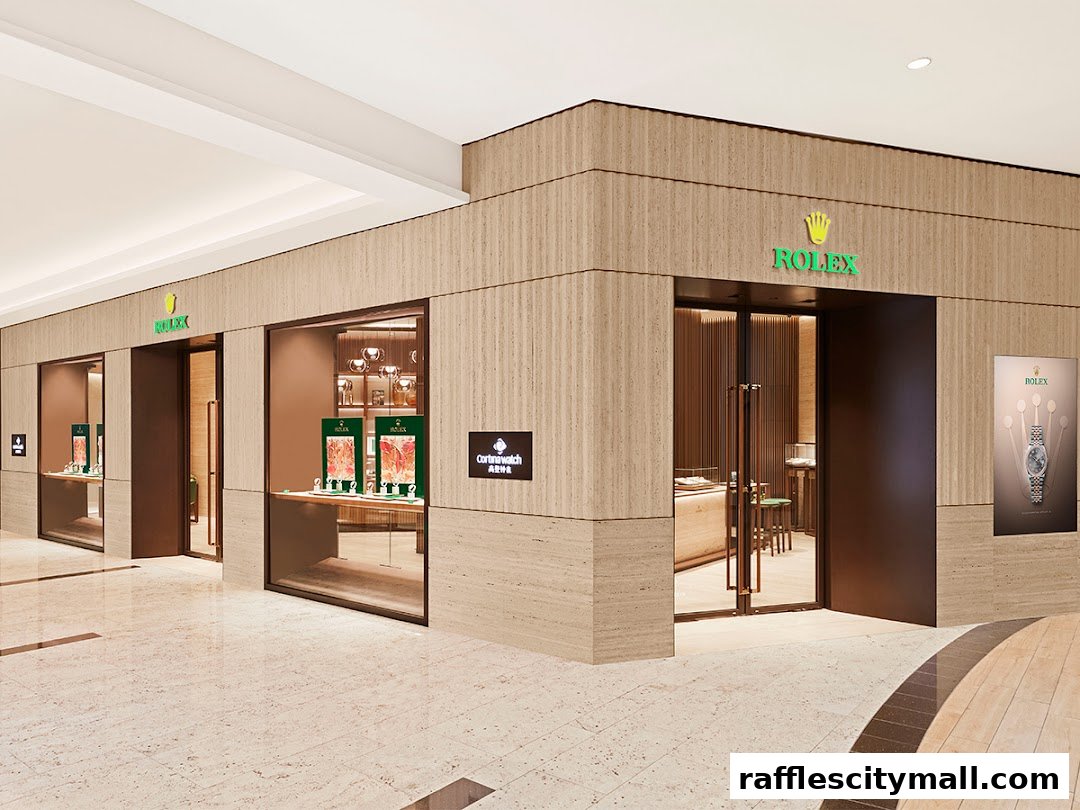 Exterior view of a luxury watch retailer, Cortina Watch, an official Rolex retailer.