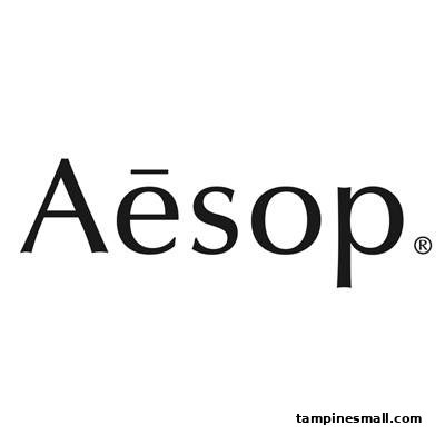 The official black and white logo for Aesop, a renowned skincare and fragrance brand.