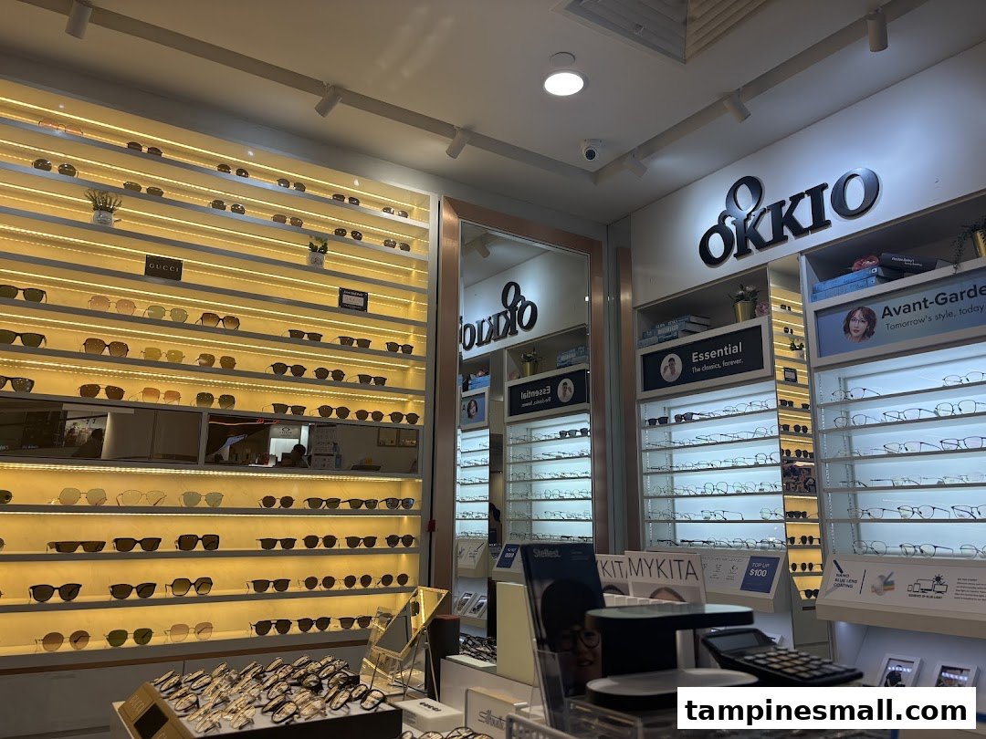 Interior view of Better Vision optical shop showcasing a wide array of stylish eyeglasses and sunglasses on illuminated displays.