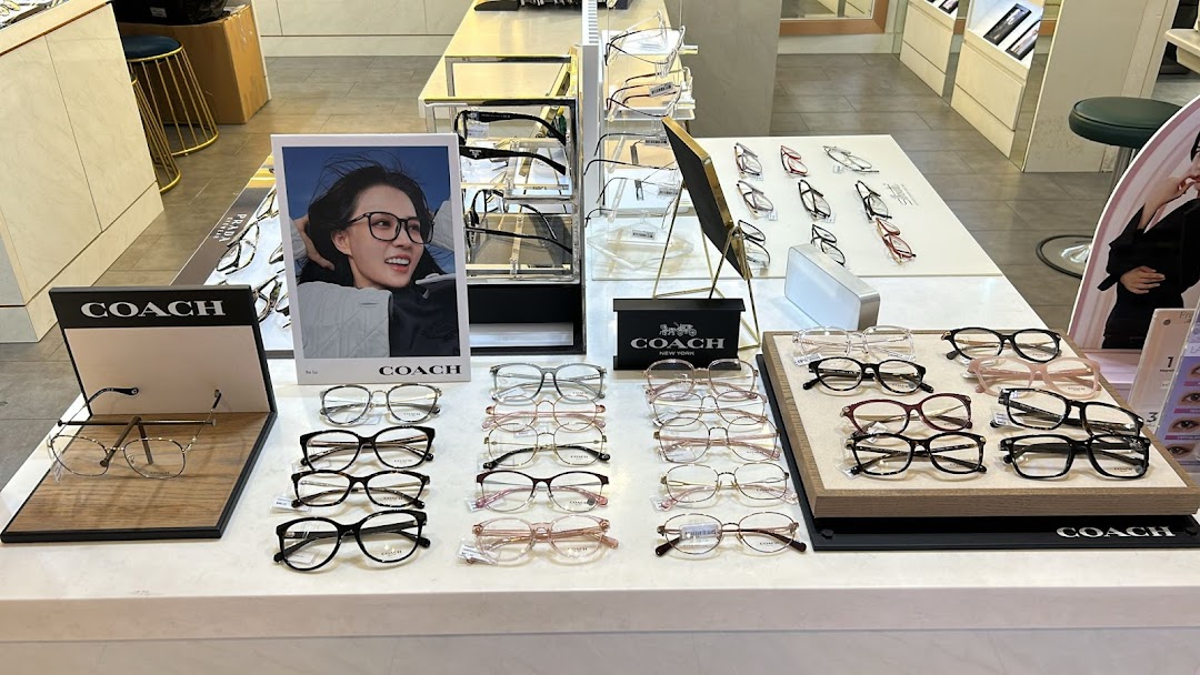 Interior view of Better Vision optical shop showcasing a wide selection of eyeglasses on display.