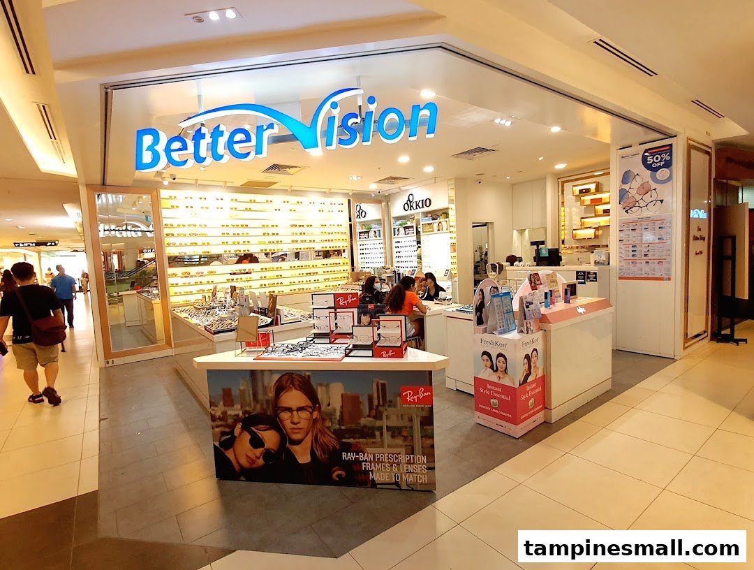 The brightly lit exterior of Better Vision optical shop, showcasing a wide range of eyewear.