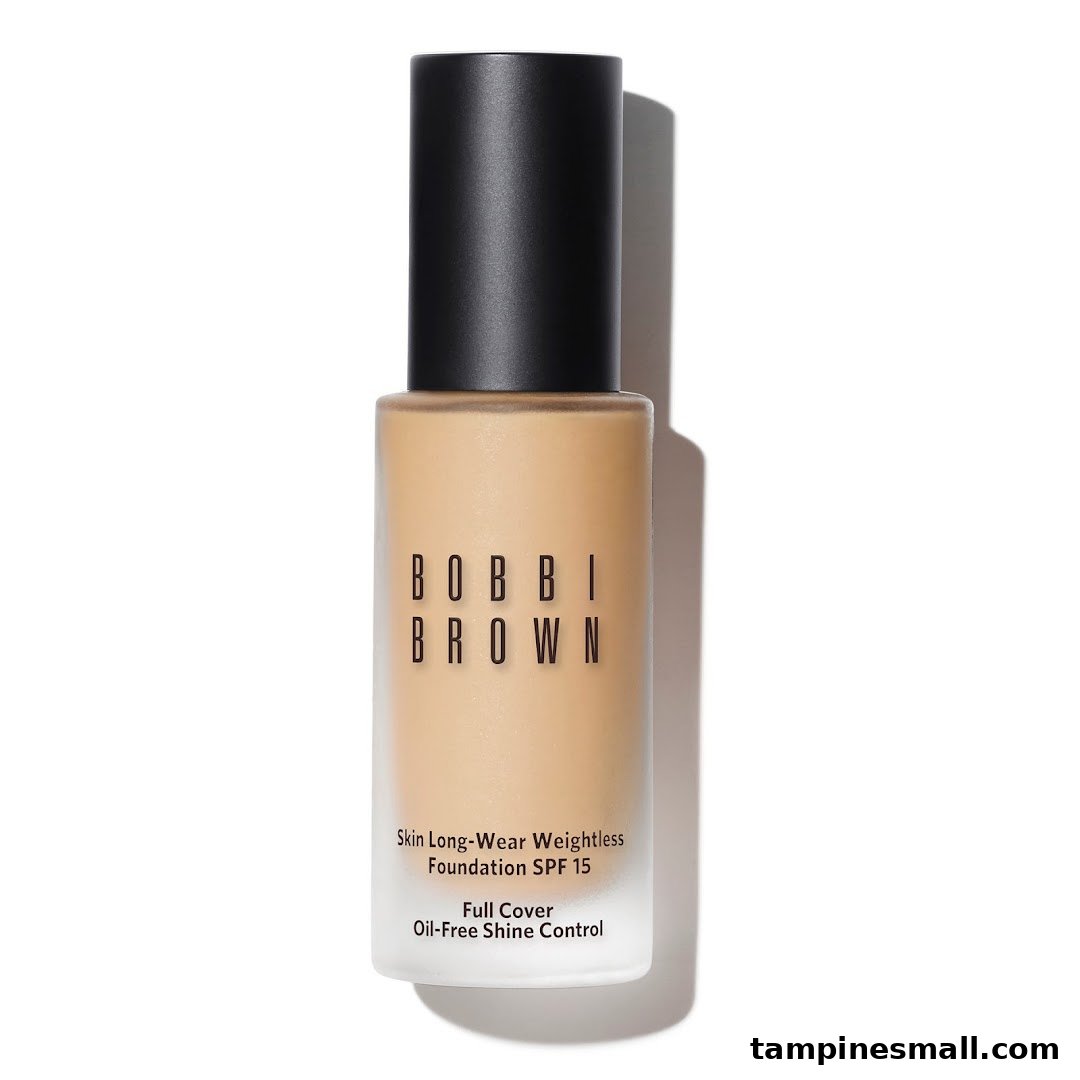 A Bobbi Brown Skin Long-Wear Weightless Foundation SPF 15 bottle on a white background.