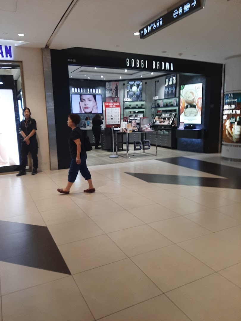 The Bobbi Brown storefront at Tampines Mall, showcasing makeup and skincare displays.