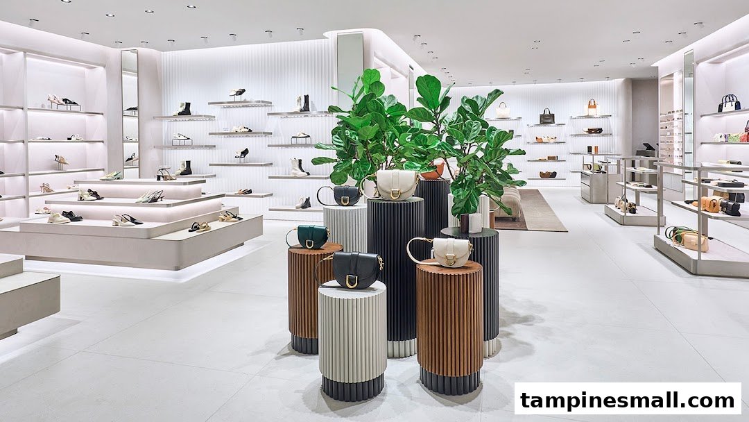 Bright, modern CHARLES & KEITH store interior showcasing stylish shoes and handbags on elegant displays.