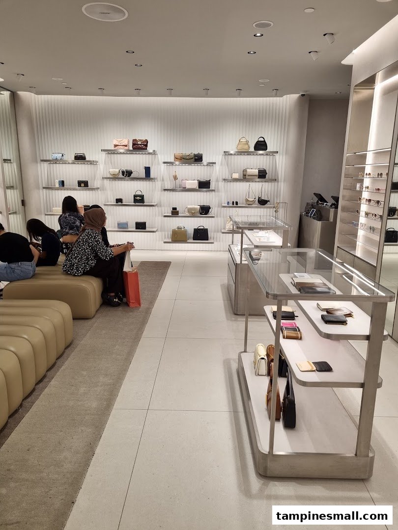 Interior view of a CHARLES & KEITH store showcasing stylish handbags, wallets, and accessories on display, with customers browsing.