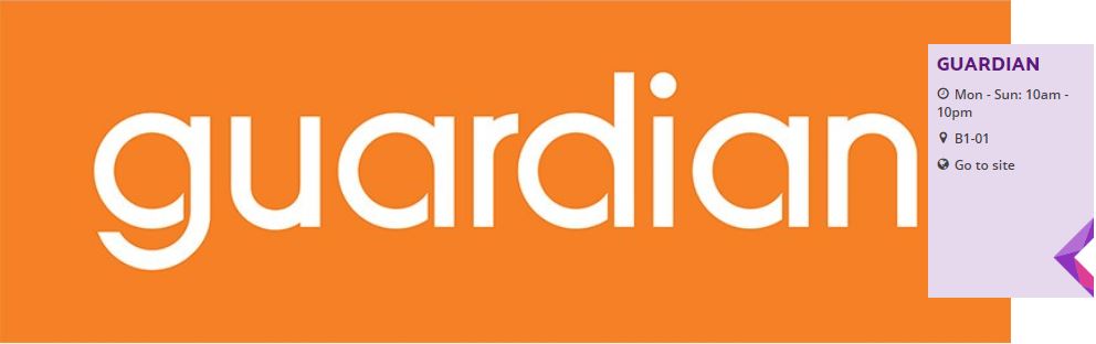 Guardian logo displayed with store hours and location details.