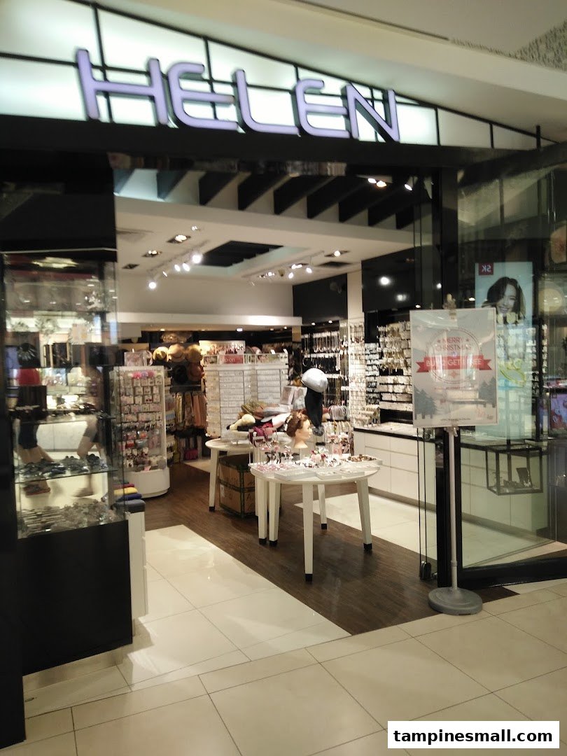 Brightly lit entrance of Helen shop, showcasing a wide array of fashion accessories and jewelry.