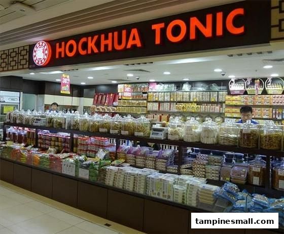 Interior view of Hockhua Tonic, showcasing a wide array of traditional Chinese health products and tonics.