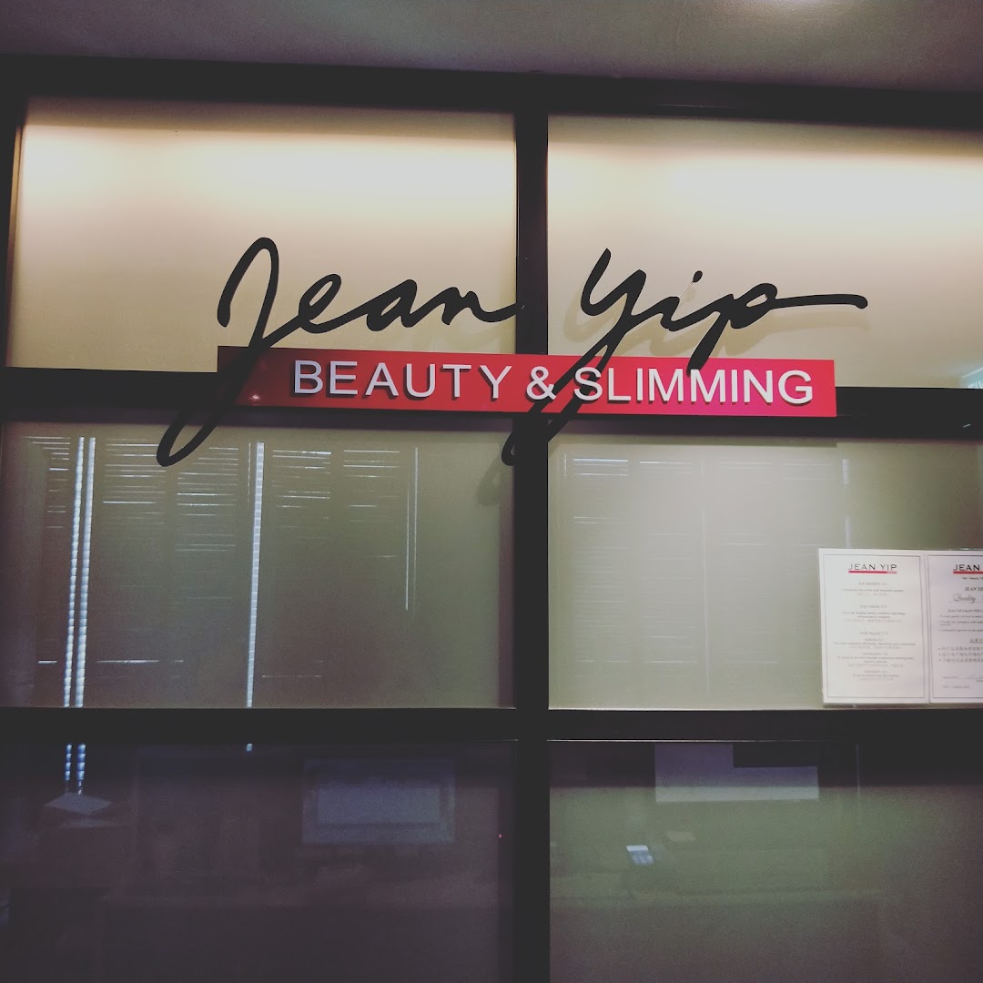 The shopfront of Jean Yip Beauty & Slimming, featuring its prominent logo and services.