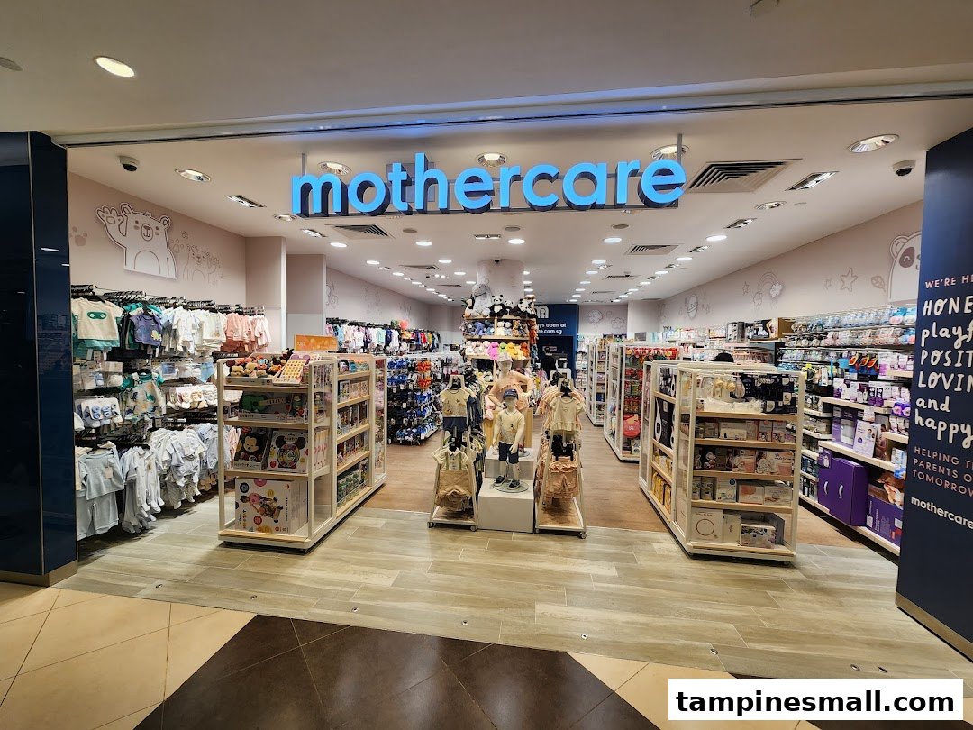The Mothercare shop entrance displays a wide range of baby and children's products, inviting customers inside.