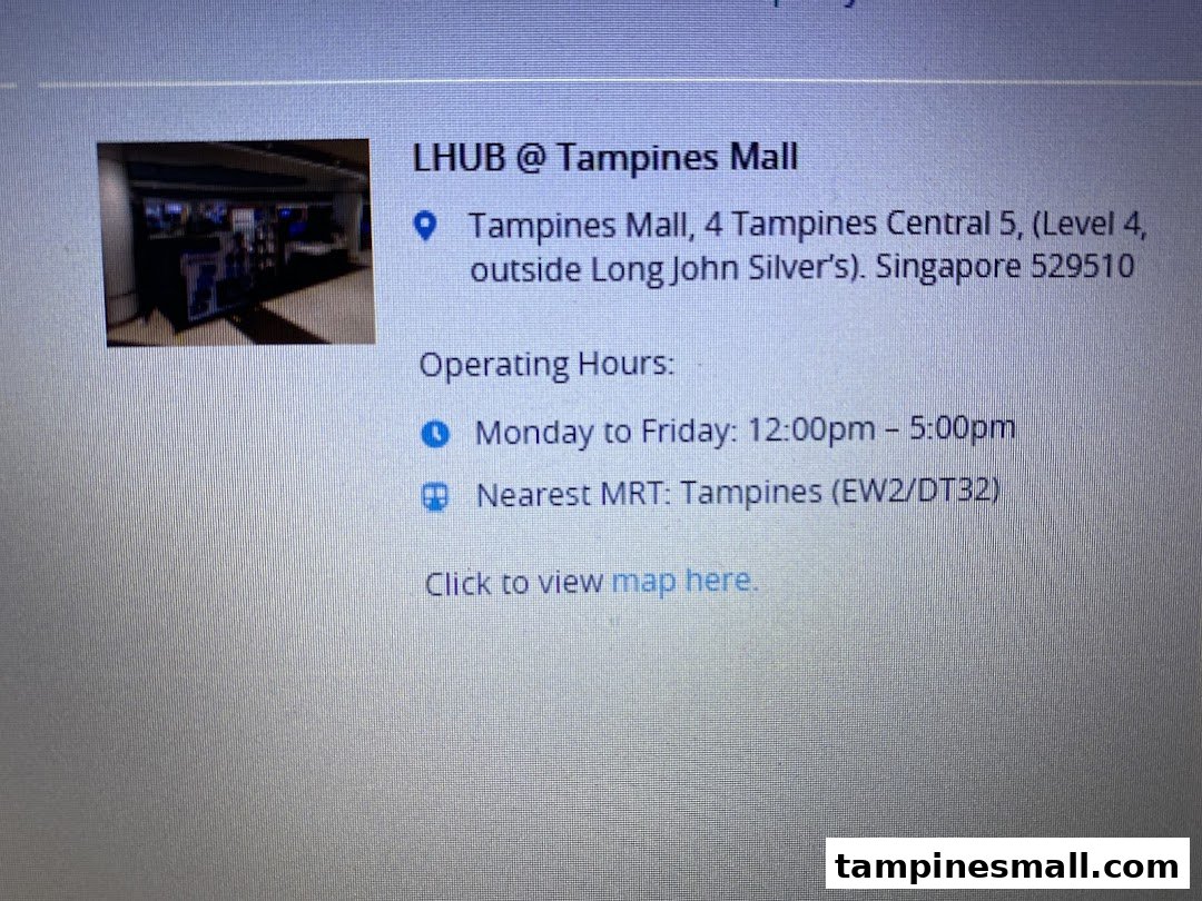 A small image of NTUC LearningHub with its location and operating hours details.