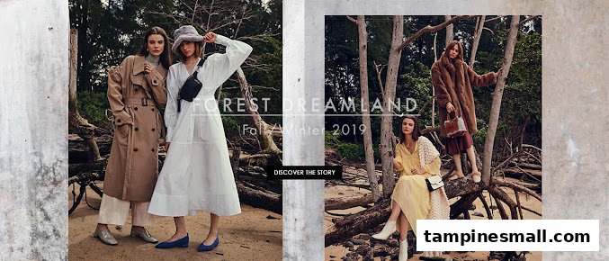 Models showcase PAZZION's Fall/Winter 2019 'Forest Dreamland' collection in a natural setting.