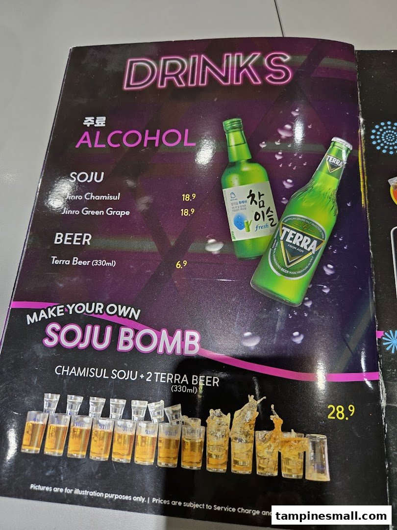 A menu page from POCHA! Korean Street Dining featuring a selection of alcoholic beverages.