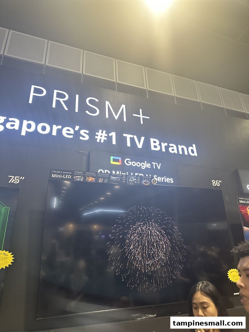 An interior shot of PRISM+ showcasing large screen televisions, including Mini-LED models.