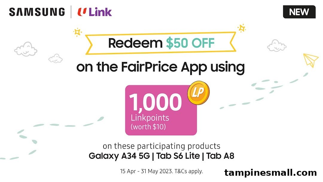 A promotional graphic for Samsung offering $50 off and Linkpoints on select Galaxy devices.