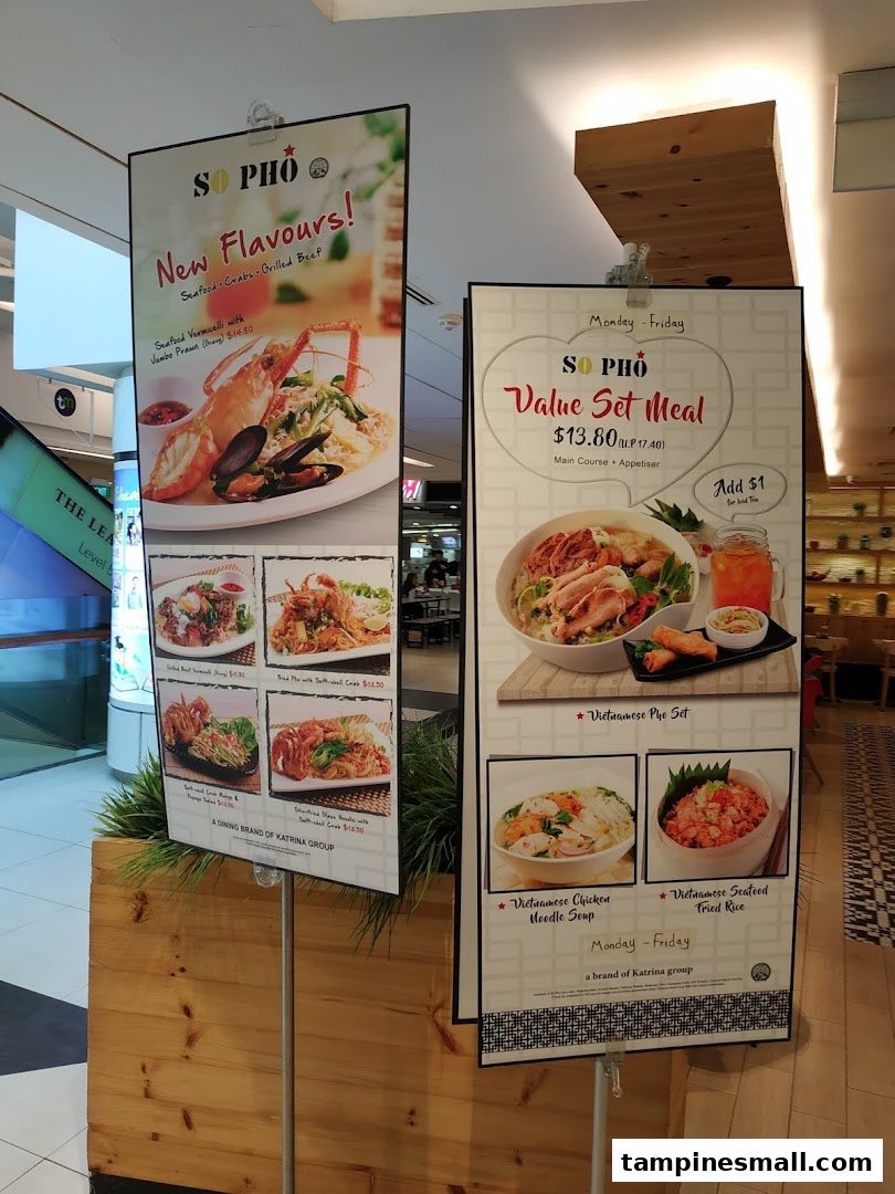 Two promotional banners for So Pho, showcasing new Vietnamese dishes and a value set meal.