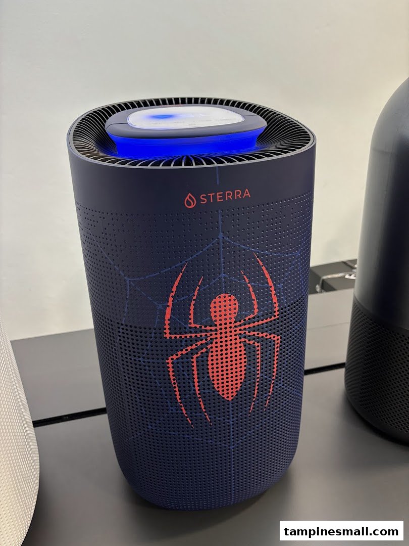 A Sterra product, likely an air purifier or mosquito trap, featuring a Spider-Man design.