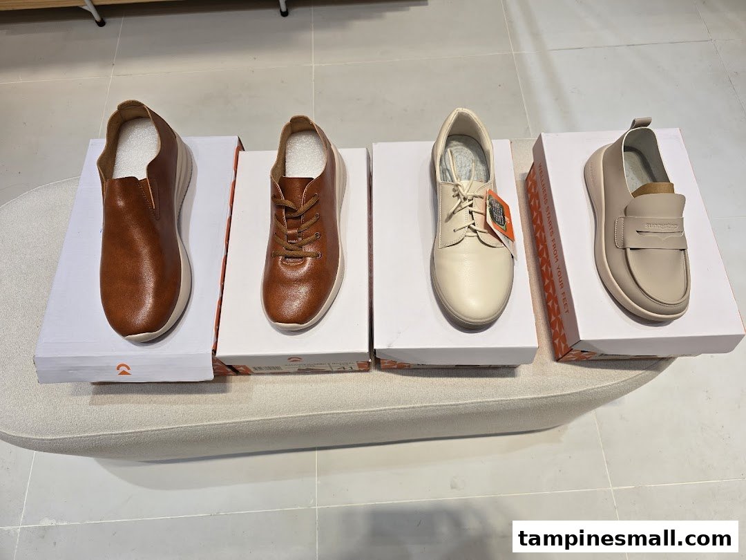 Four pairs of Sunnystep shoes in various styles and colors displayed on their boxes.